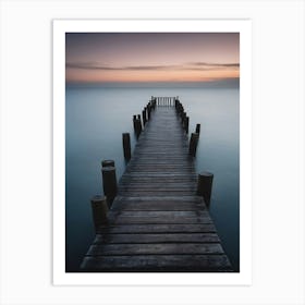 Pier At Sunset Art Print