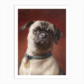 Vintage Painting Pug Art Print