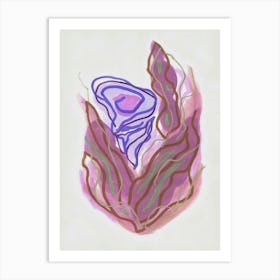 Calla Lily Bright Blue Abstract Art Print