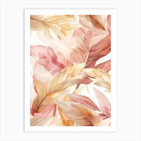 Watercolor Feathers Seamless Pattern Art Print