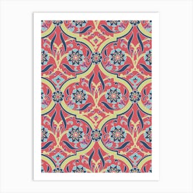 Wallpaper Pattern — Iznik Turkish pattern, floral decor Art Print