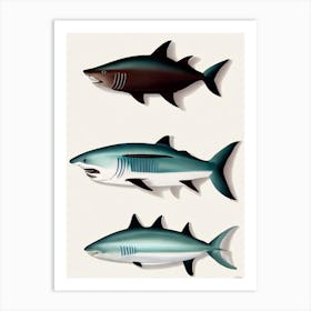 Bonnethead Shark Vintage Poster Art Print