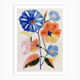 Painted Florals Morning Glory 7 Art Print