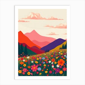 Wild Flowers In The Mountains Art Print