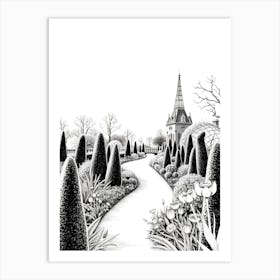 Garden In Black And White 1 Art Print