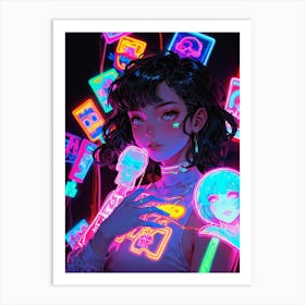 Neon Girl 2 Art Print