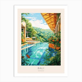 Bali, Indonesia 5 Midcentury Modern Pool Poster Art Print