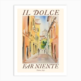 Il Dolce Far Niente Padua, Italy Watercolour Streets 2 Poster Art Print