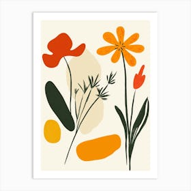 Flowers And Leaves 10 Art Print