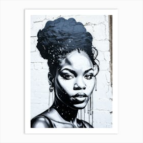 Graffiti Mural Of Beautiful Black Woman 19 Art Print