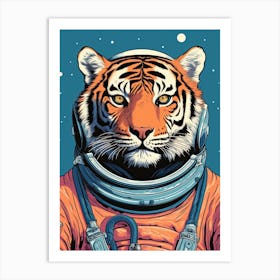 Tiger Illustrations Wearing An Astronaut Suit 3 Art Print