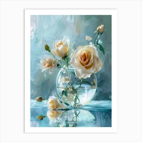 Roses In A Vase 2 Art Print