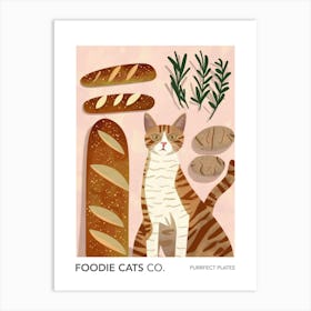 Foodie Cats Co Cat And Baguette 2 Art Print