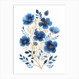 Blue Flowers 60 Art Print