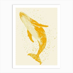 Yellow Humpback Whale 3 Art Print