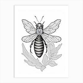 Stinger Bee 1 William Morris Style Art Print