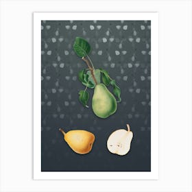 Vintage Winter Citron Botanical on Slate Gray Pattern n.1997 Art Print