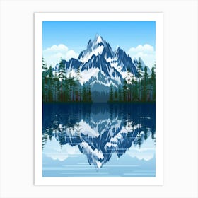 Mountain Reflected In A Lake 1 Art Print