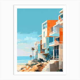 Abstract Illustration Of St Pete Beach Florida Orange Hues 2 Art Print