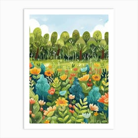 Illustration Of A Garden Art Print