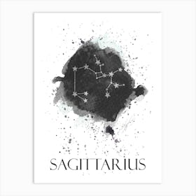 Sagittarius Zodiac Sign - paint splat constellation Poster