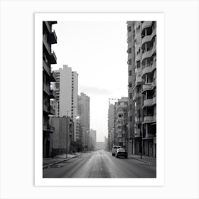 Beirut, Lebanon, Black And White Photography 3 Art Print