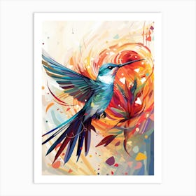 Bird Painting Collage Hummingbird 3 Art Print