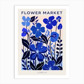 Blue Flower Market Poster Lobelia 2 Art Print