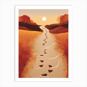 Path To The Sunset VECTOR ART Art Print