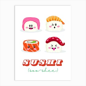 Sushi Japanese Style Kitchen Art Print Art Print