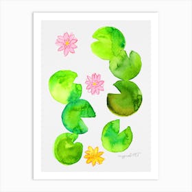 Water Lilies Watercolor Artwork Art Print