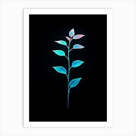 Leaf On A Black Background Art Print