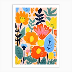 Flowers 24, Matisse style, Floral texture Art Print