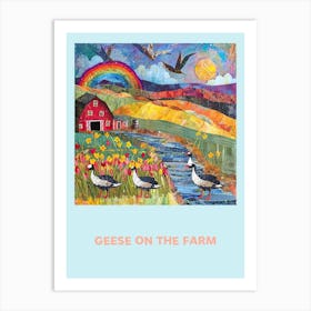 Geese On The Farm Poster 2 Art Print