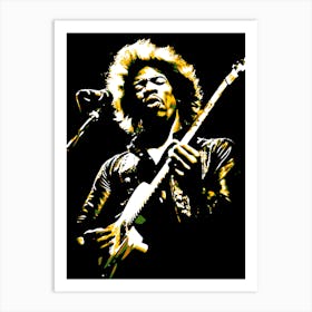 Jimi Hendrix American Guitarist Legend in Pop Art Art Print