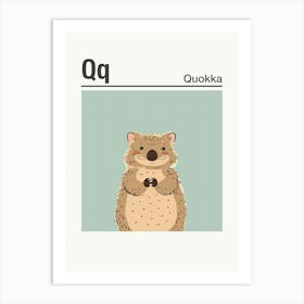 Animals Alphabet Quokka 2 Art Print