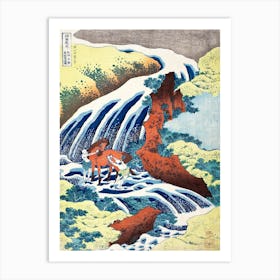 The Yoshitsune Horse Washing Falls At Yoshino, Katsushika Hokusai Art Print