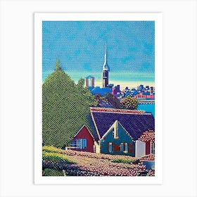 Everett, City Us  Pointillism Art Print