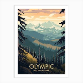 Olympic National Park Vintage Travel Poster 11 Art Print