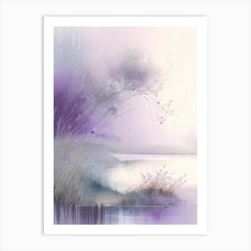 Rain Waterscape Gouache 1 Art Print