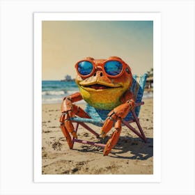 Frog On The Beach Art Print