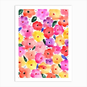 Lovely Pom Pom Flowers Art Print