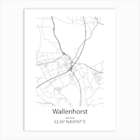 Wallenhorst,Germany Minimalist Map Art Print