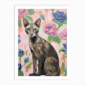 A Peterbald Cat Painting, Impressionist Painting 4 Art Print