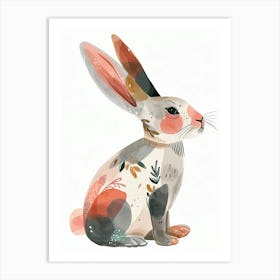 Harlequin Rabbit Kids Illustration 2 Art Print