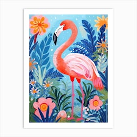 Flamingo In The Garden, Matisse Inspired Art Print