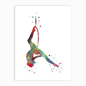 Aerial Hoop Lyra Aerial Ring Cerceau Cerceaux Watercolor 1 Art Print