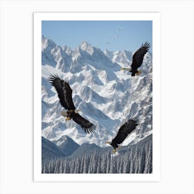 Bald Eagles In Flight Art Print