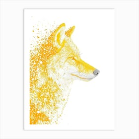 Yellow Timber Wolf 2 Art Print