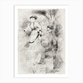 The Descent From The Summit Jean Martin Steadies Hélène, The Banker’S Daughter, Pierre Auguste Renoir Art Print